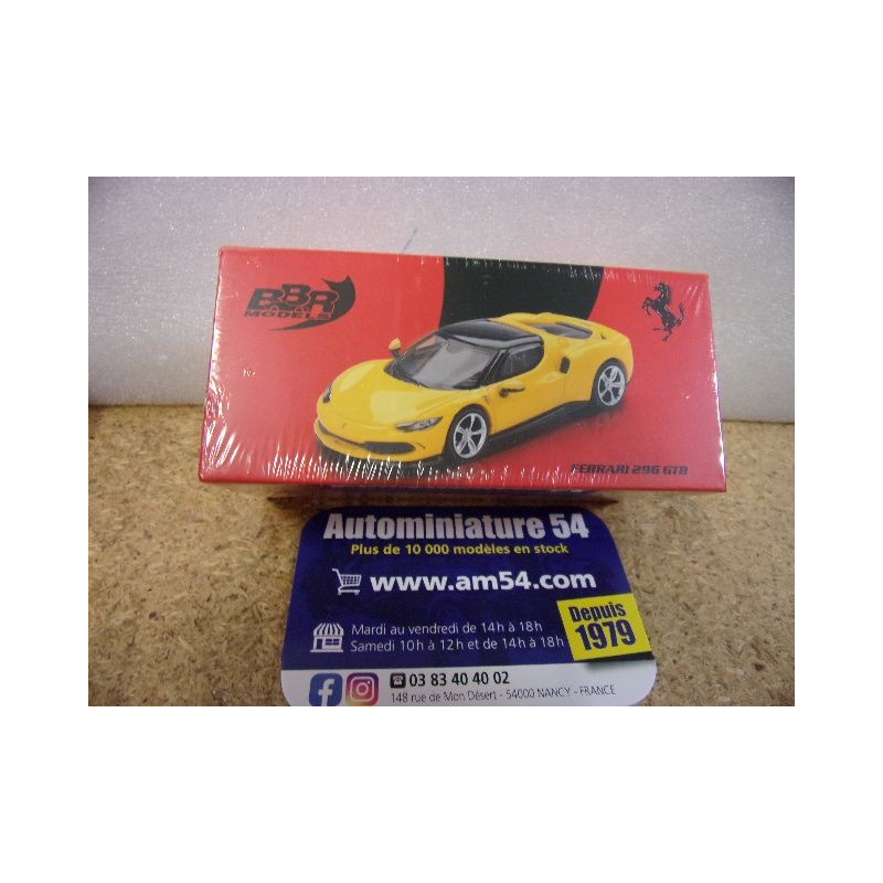 Ferrari 296 GTB Nero Giallo Modena BBRModels BBRFER64005 MiniGT 1/64