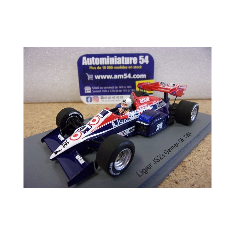 1984 Ligier JS23 n°26 Andrea De Cesaris German GP S7419 Spark Model