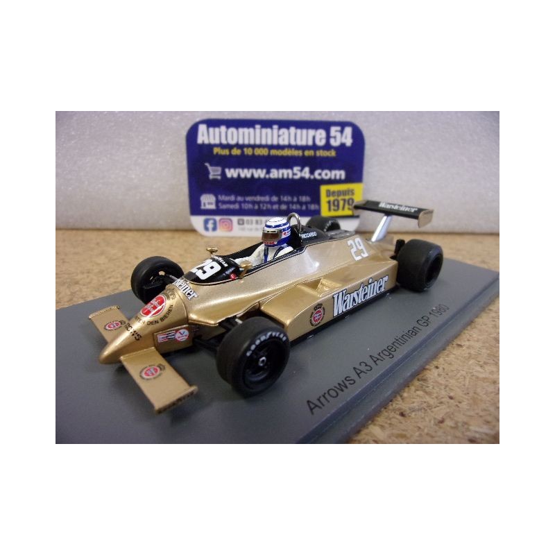 1980 Arrows A3 n°29 Ricardo Patrese Argentina GP S3989 Spark Model