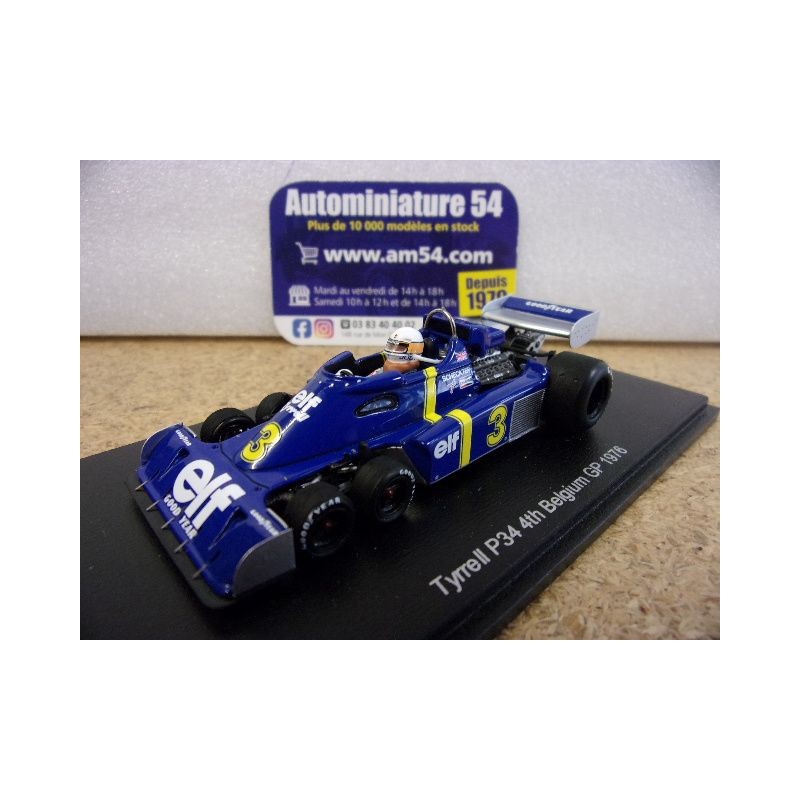 1976 Tyrrell P34 n°3 Jody Scheckter 4th Belgium GP S7305 Spark Model