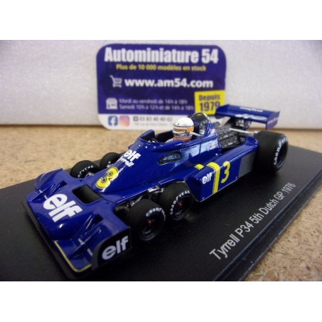 1976 Tyrrell P34 n°3 Jody Scheckter 5th Dutch GP S7309 Spark Model