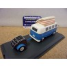 Volkswagen Combi T1 Camper + trailer White - Blue 450729800 Schuco