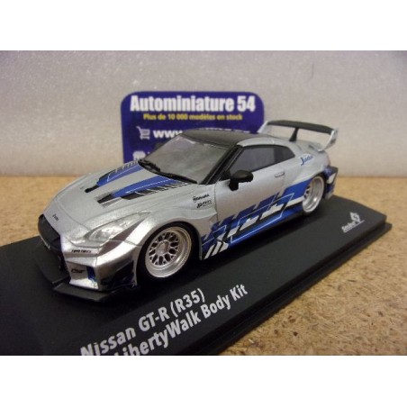 Nissan GT-R R35 LibertyWalk LBWK Silver - Blue S4311211 Solido